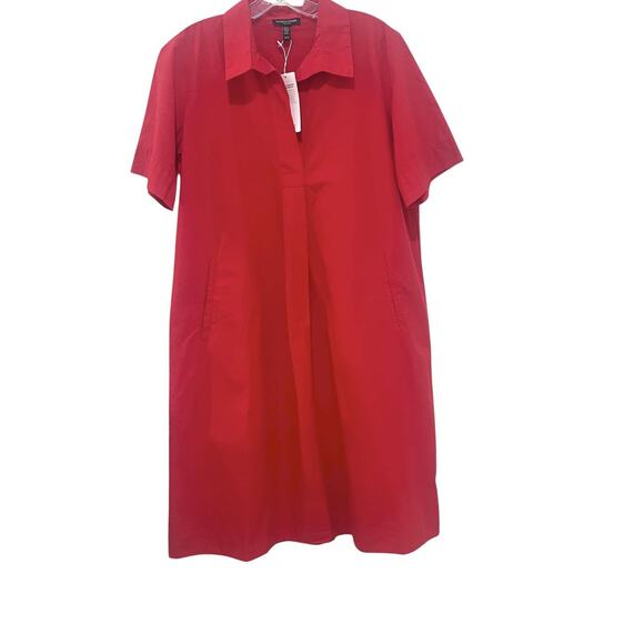 Eileen Fisher Dress Womens Petite Small Crimson Classic Collar Organic Cotton - Picture 5 of 14
